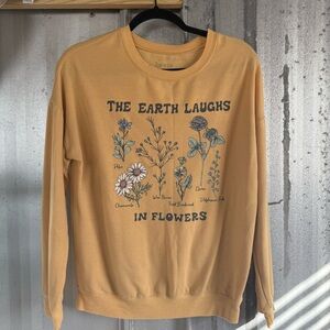 Zoe + Liv Women's Yellow Flowers Graphic Sweater